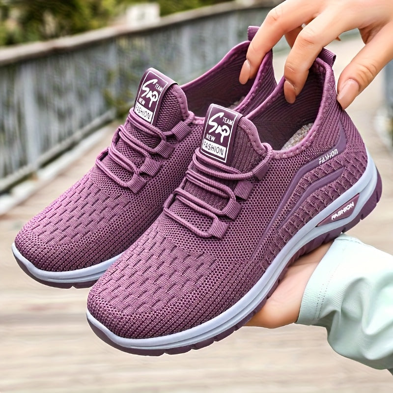 Women's Mesh Lace-Up Sneakers Lightweight Breathable Running Shoes
