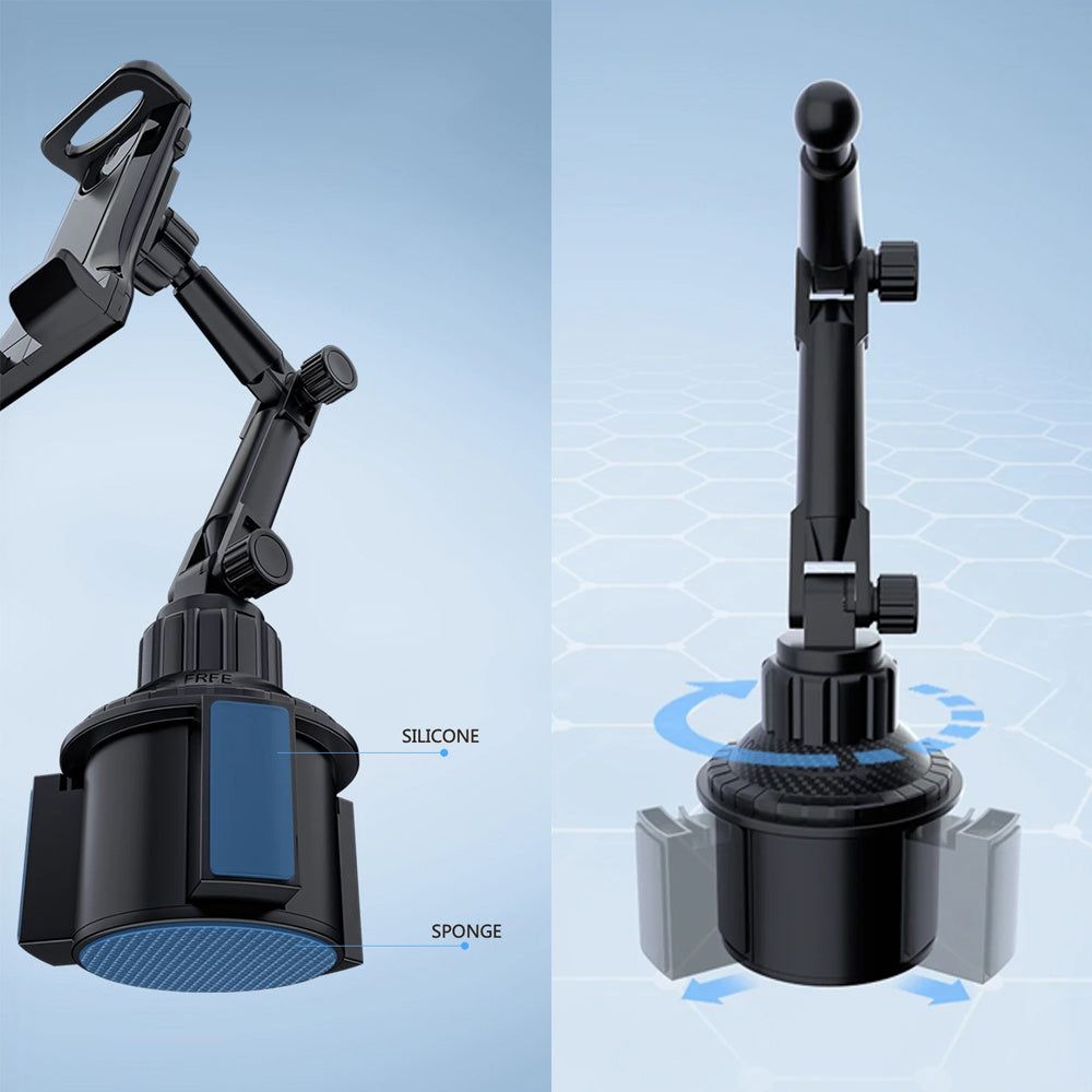 Universal Adjustable Car Cup Holder Mount for Phones and Tablets Durable ABS
