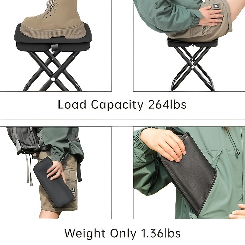 Folding Stool and Chair Combo for Camping Hiking and BBQ Durable Lightweight Portable