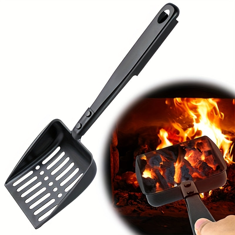 Iron Ash Sifter with Heat Resistant Handle 33cm Coal Shovel for Fireplace and Fire Pit