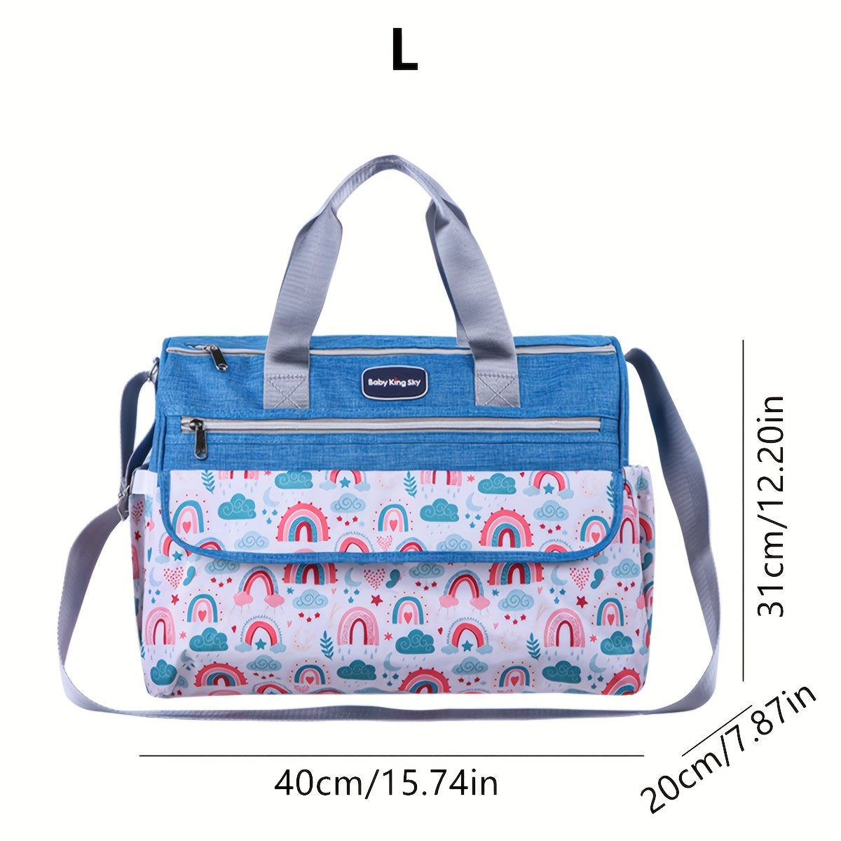 Cloud Print Shoulder Bag for Moms Large Capacity Versatile Crossbody Travel Diaper Bag