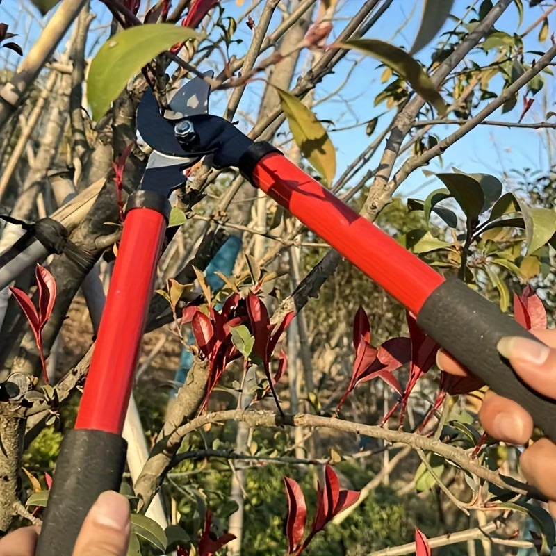 Long-Handled Steel Hedge Trimmer for Shrubs and Thick Branches with SK-5 Carbon Steel Blade