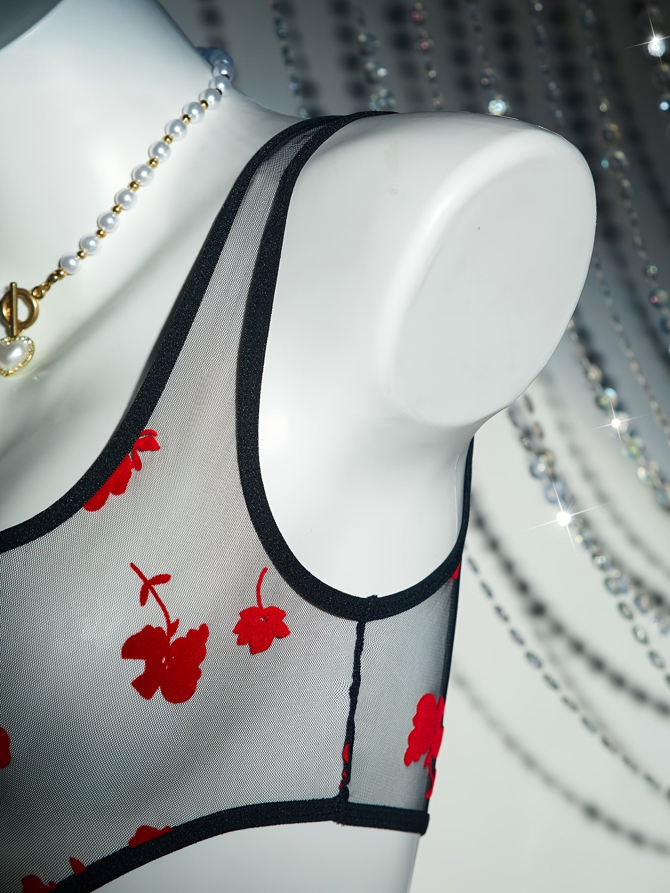 Women's Floral Embroidered Mesh Body Shaper Slimming Underwear