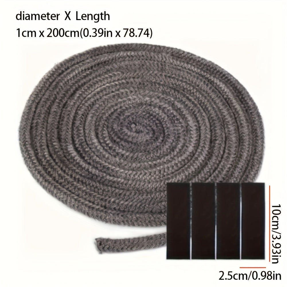 Fireproof Seal Rope Kit for Wood Burning Fireplaces High Temperature Resistant Plastic