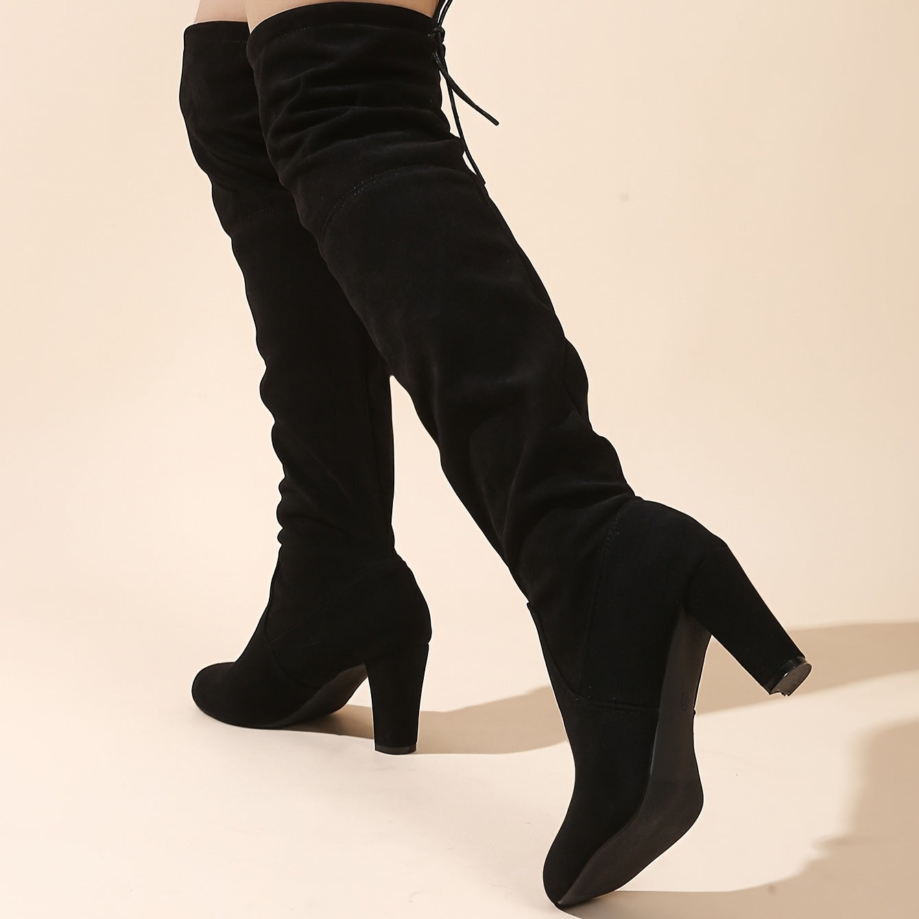 Женские ботинки на высоком каблуке с массивной подошвой, эластичные, удобные, для официальных мероприятий