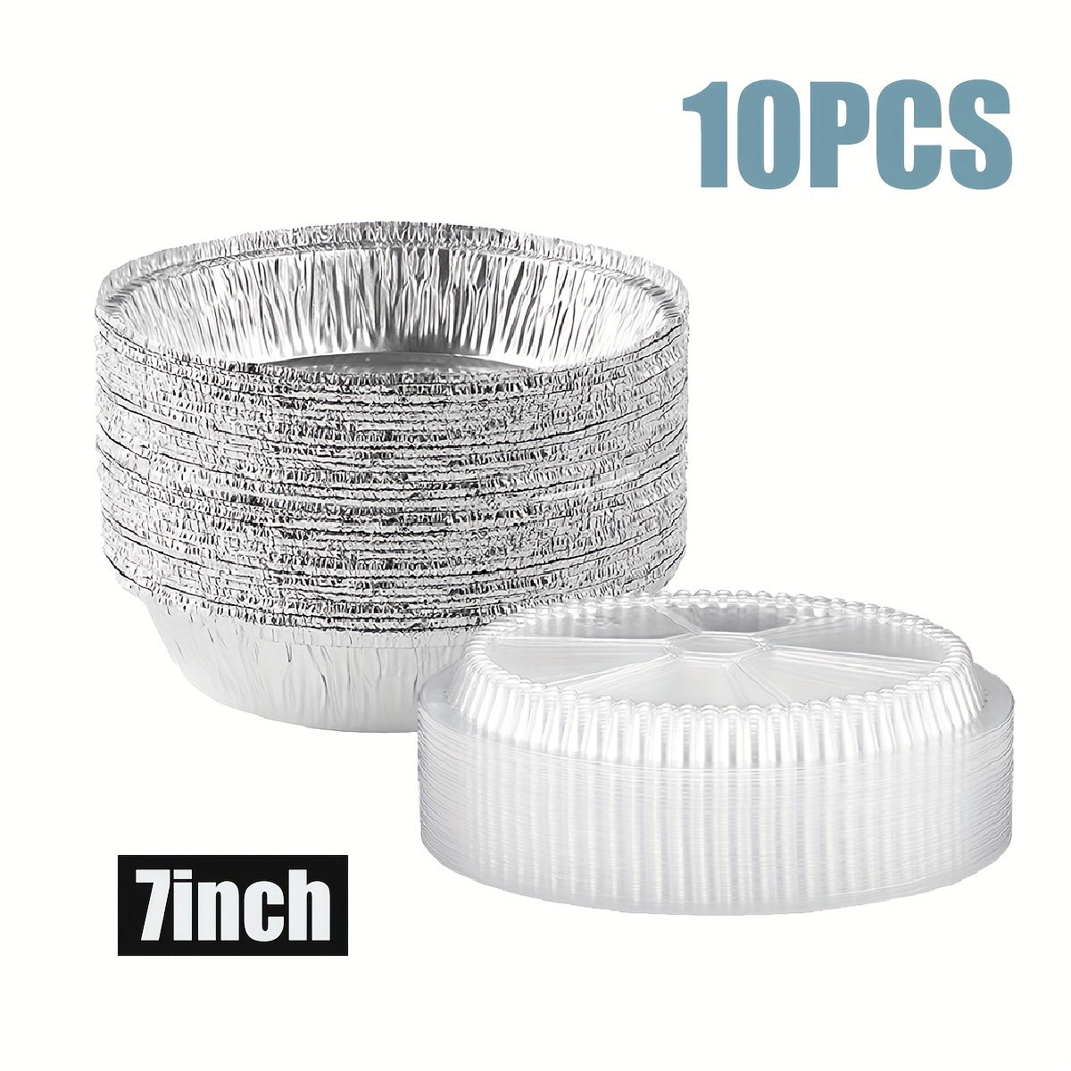 Disposable Aluminum Baking Containers with Lids 10 or 30 Pack for Cooking and Storage