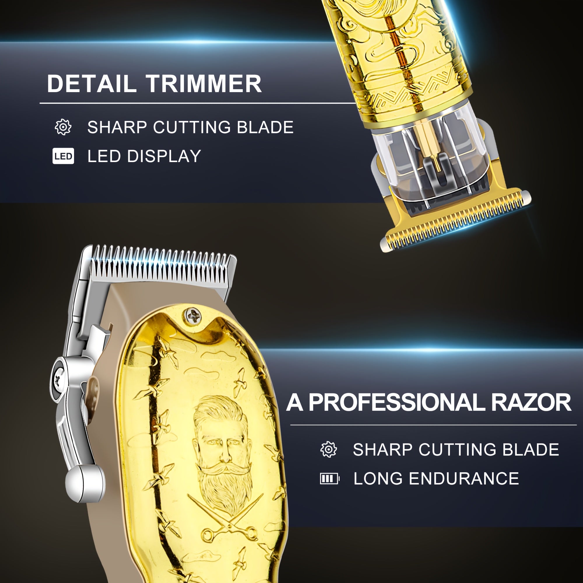 Электрический триммер для волос и бороды, аккумуляторный USB, беспроводной, для домашнего использования