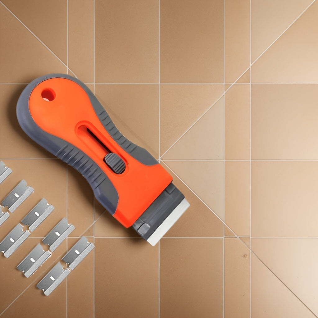 Shawty 10-Blade Ceramic Glass Razor Blade Scraper with Telescopic Handle