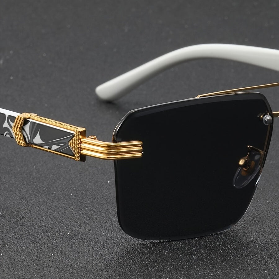 Men's Semi-Rimless Ultraviolet Fashion Glasses Black Lightweight