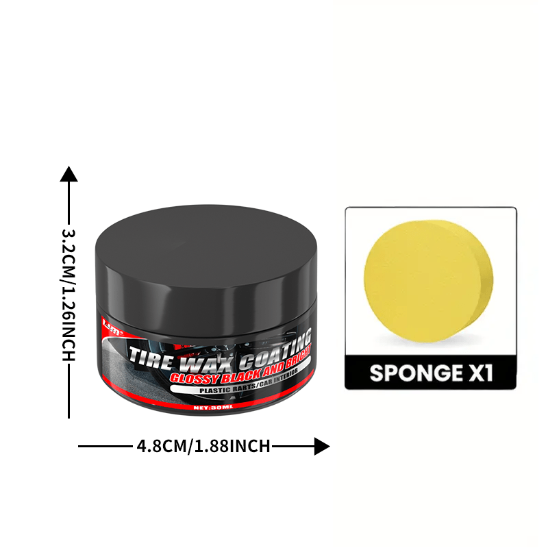 Набор для обновления интерьера автомобиля, пластичный воск для шин, глянец, восстановитель, 30 мл, долговечный