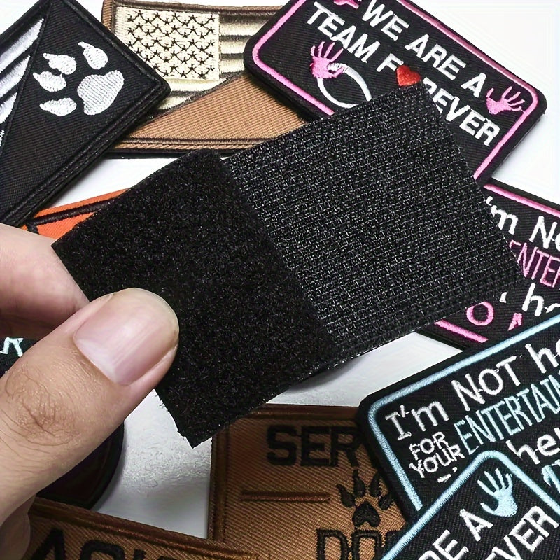 Set of 20 Embroidered Military Patches with Funny Designs for Bags, Clothing, and Gear