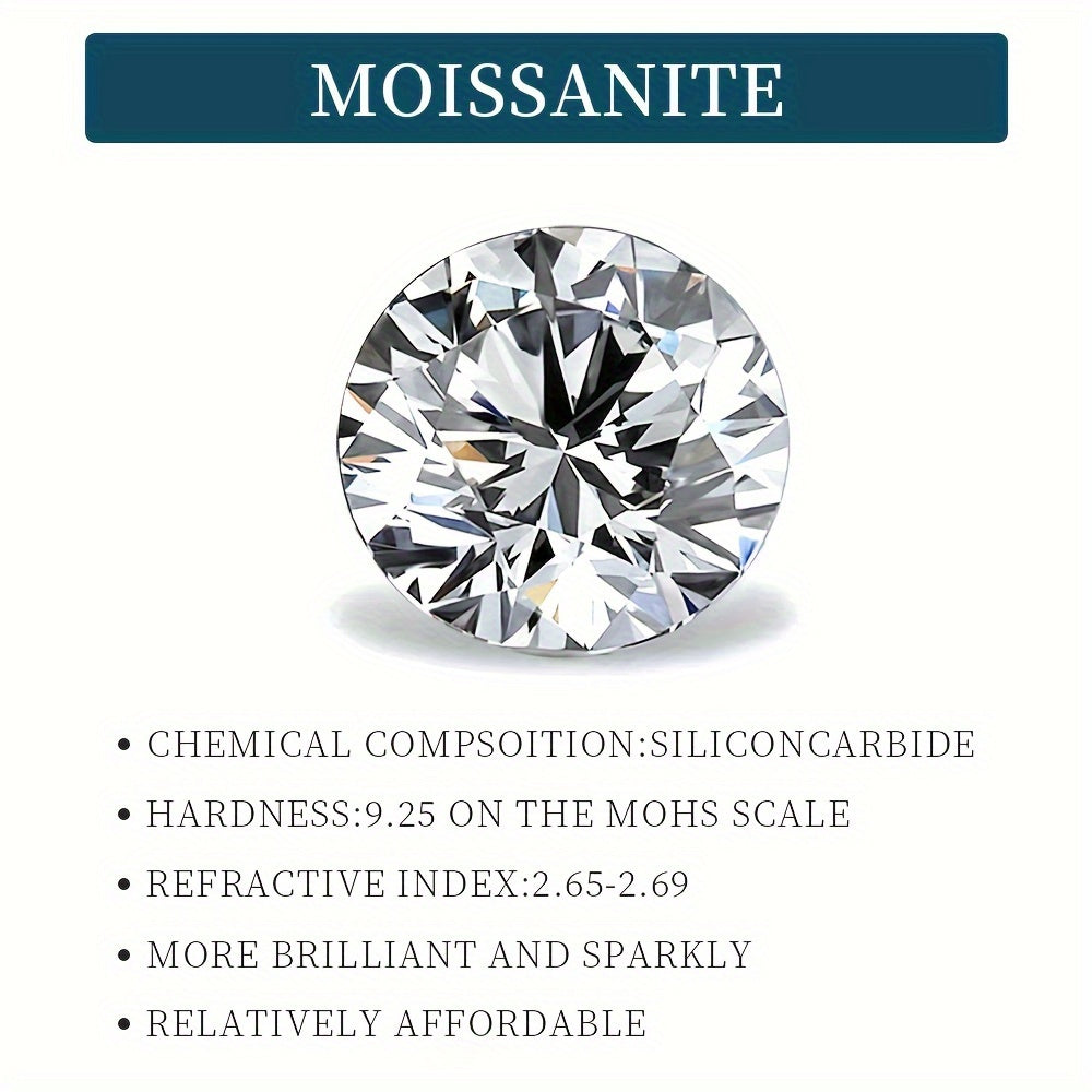 Sterling Silver Moissanite Ring for Women 2CT Hypoallergenic Boho Wedding Anniversary