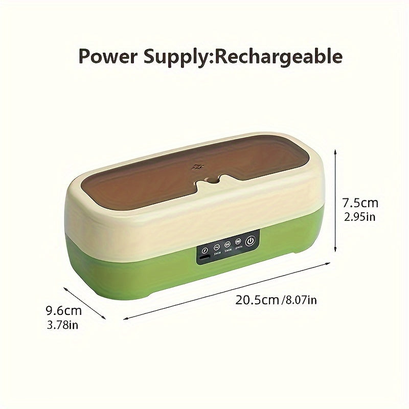 Portable USB Rechargeable Eyeglass and Watch Cleaner with Blue Light and Vibration