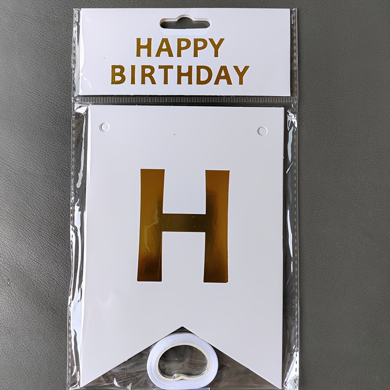 Banderín de banderines de cumpleaños de Gilt Happy Birthday Dovetail para decoración de fiestas de cumpleaños