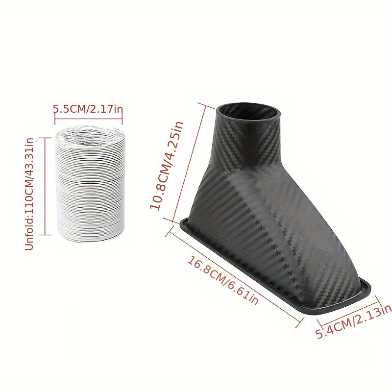 Набор трубок для переднего бампера автомобиля, воздухозаборник, имитирующий карбоновое волокно, турбозаслонка
