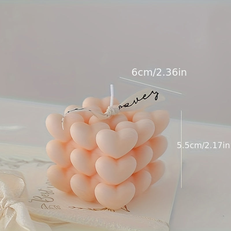 Vela perfumada cubo de magia en forma de corazón regalo para Tanabata cumpleaños decoración del hogar