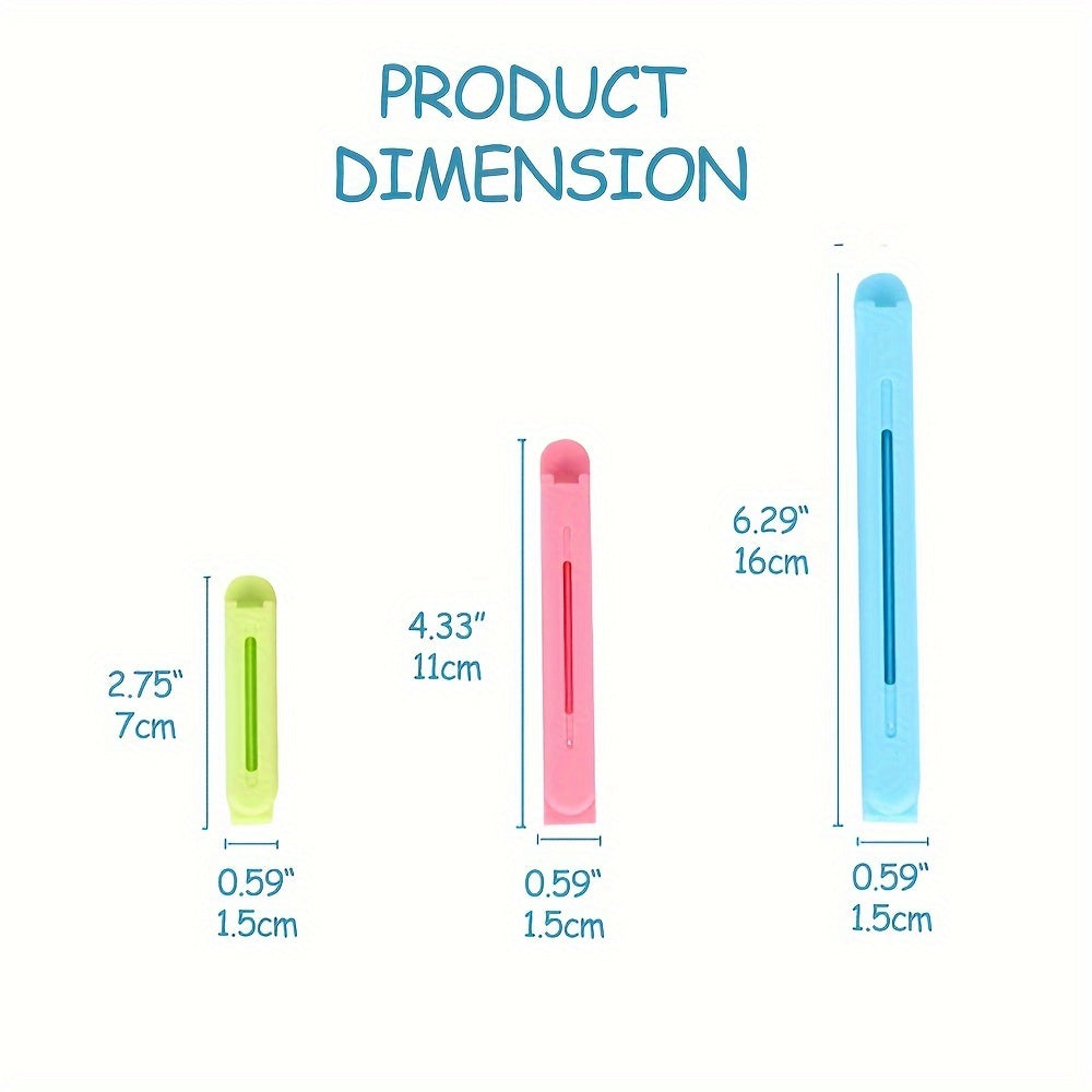 12-Piece Colorful Plastic Food Sealing Clips Set Airtight Seal Kitchen Organization