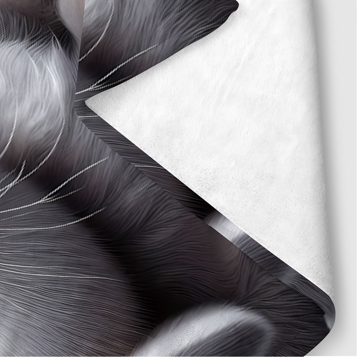 Gray Plush Rabbit Blanket Soft 3D Cartoon Cuddle Throw for Couch Bed Car