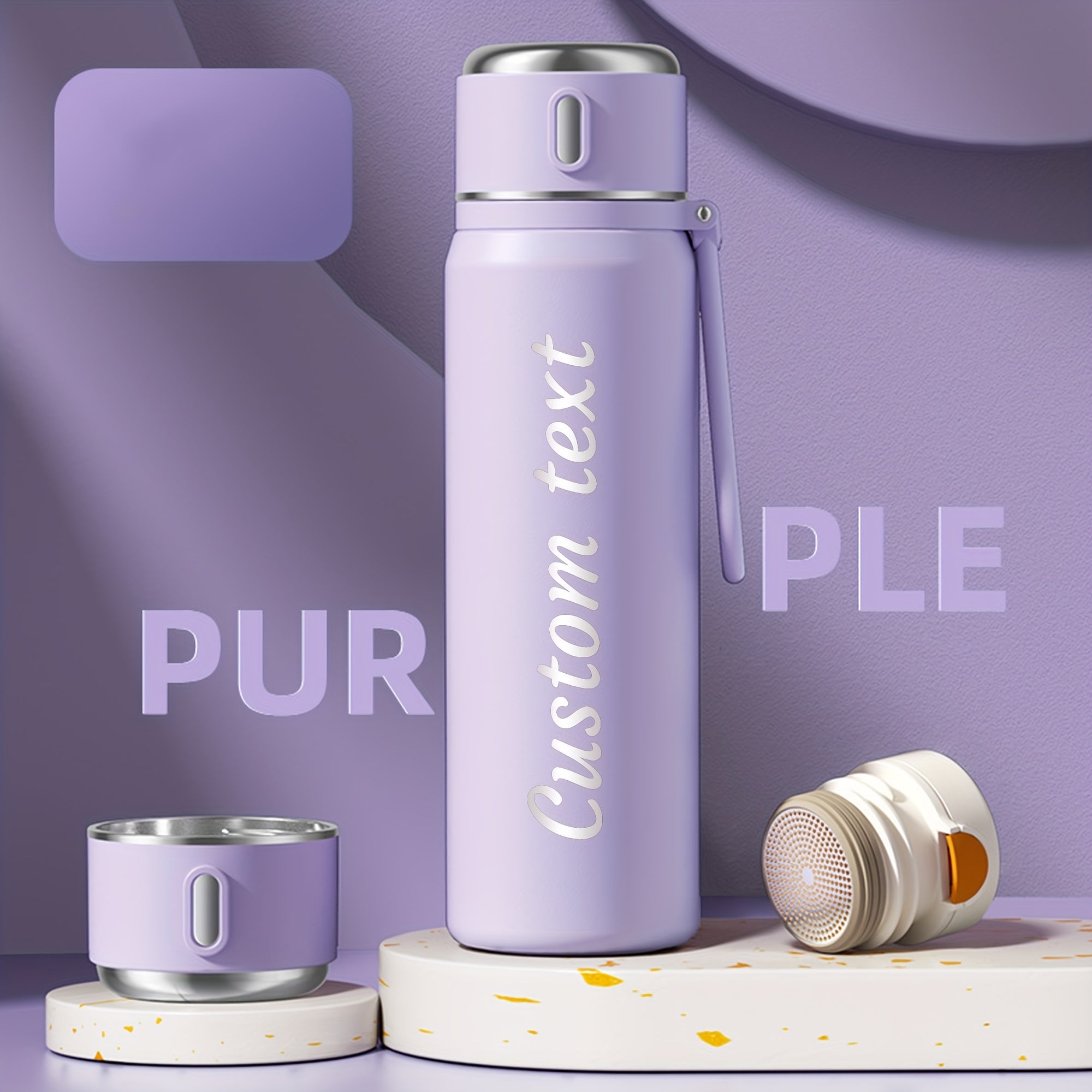 Personalized Stainless Steel Water Bottle 550ml 18.6oz Laser Engraved