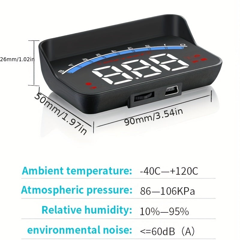 OBD2 Car Head-Up Display Speedometer with Alarm for Vehicles