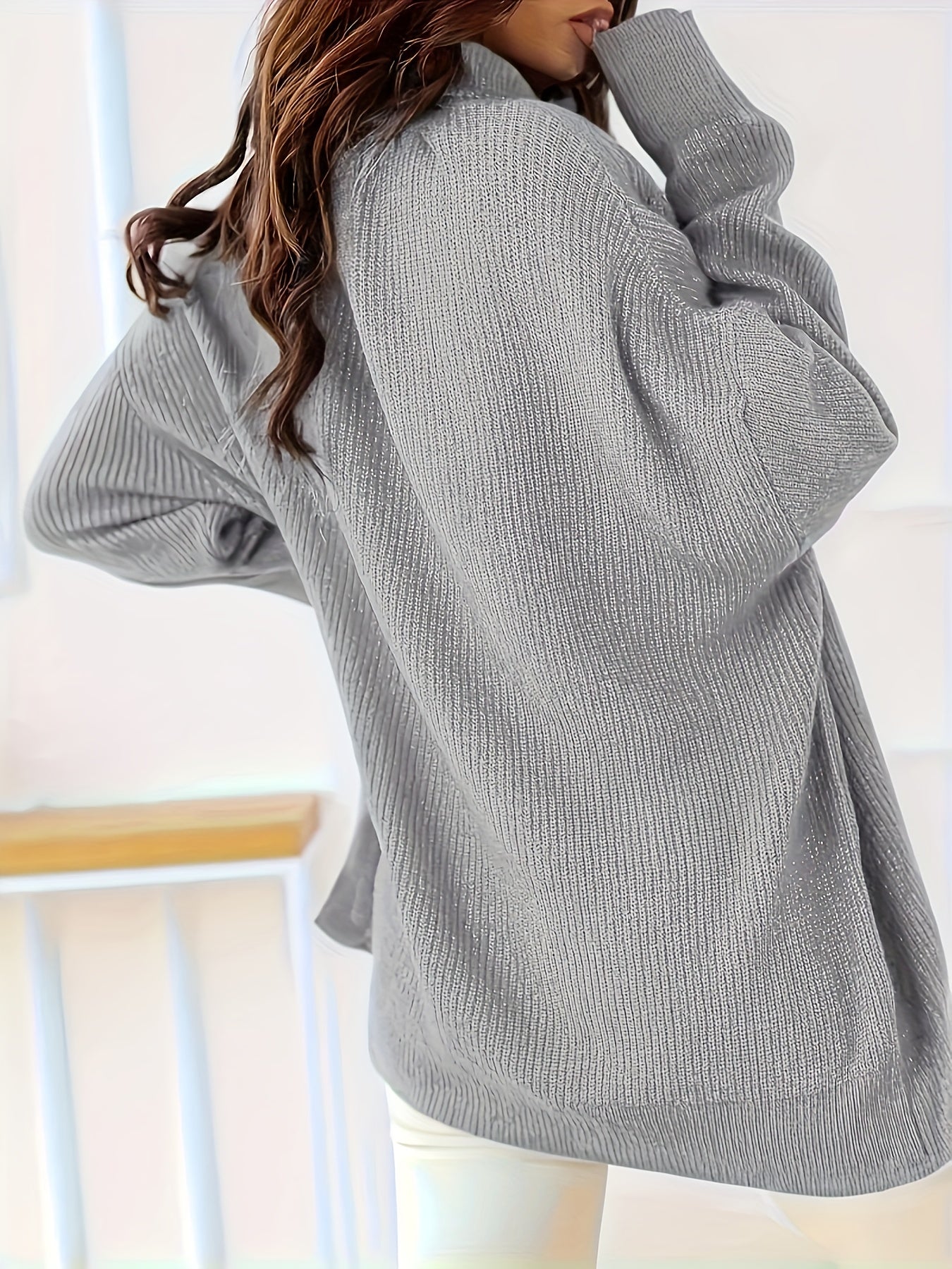 Plus Size Turtleneck Knitted Sweater Long Sleeve Fall Winter Women