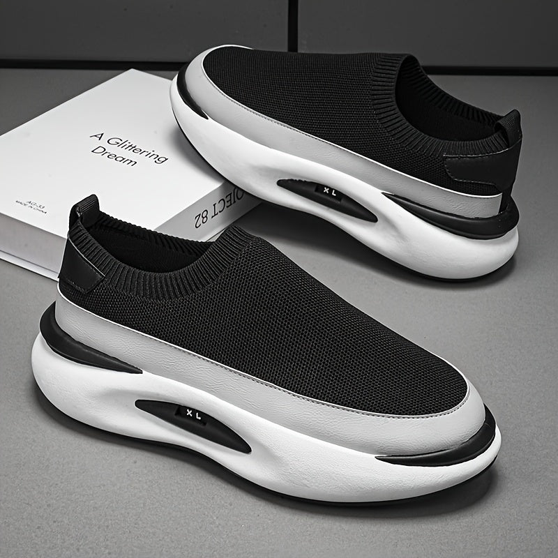 Men's Slip-On Casual Shoes with Shock Absorption Platform for Outdoor Walking
