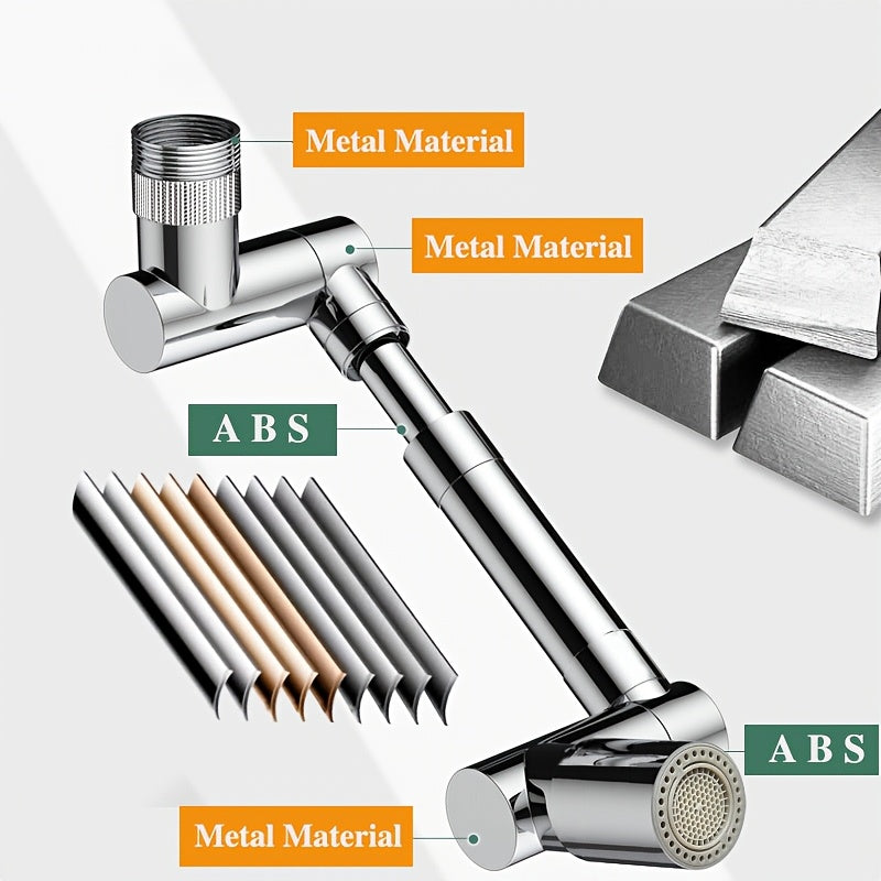 Stainless Steel Kitchen Faucet with 360° Rotation and Dual Water Modes