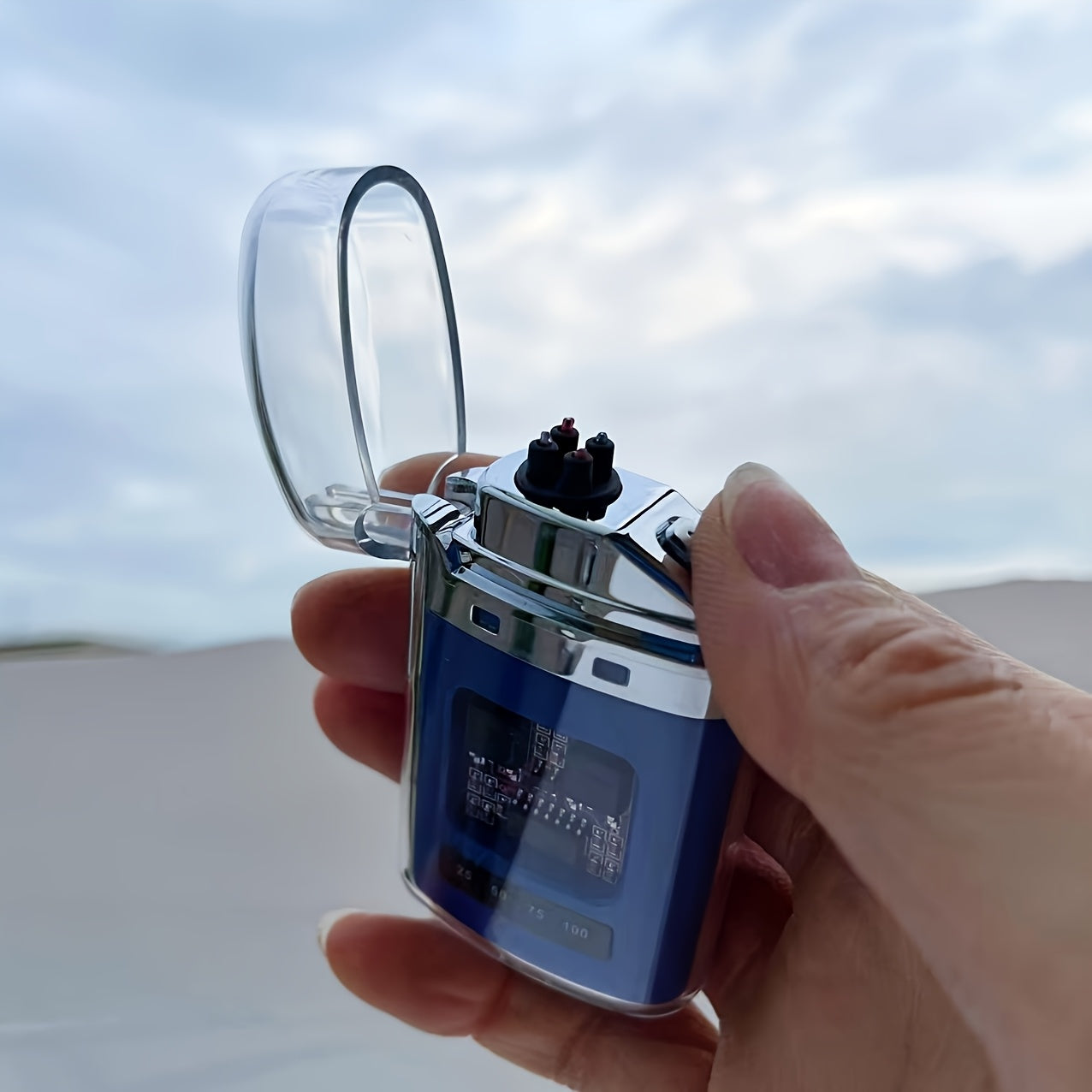 Encendedor de plasma para hombres, sin llama, a prueba de viento, recargable, para acampar y viajar