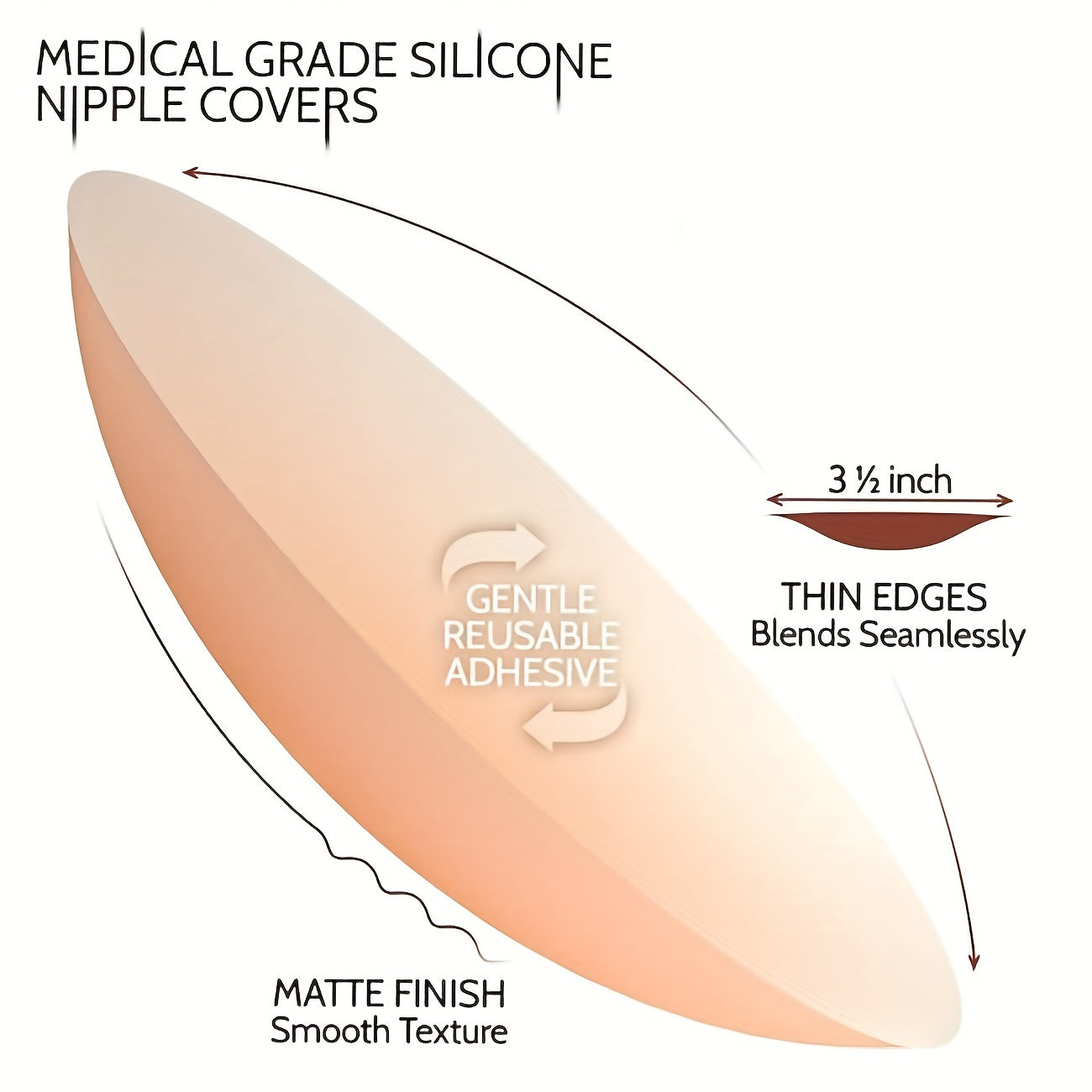 3 Pairs Silicone Nipple Covers Self-Adhesive Invisible Reusable for Women Lingerie