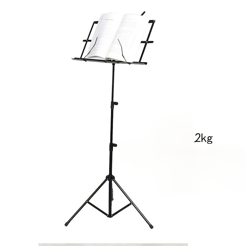 Adjustable Height Folding Music Stand Alloy Black for Instruments