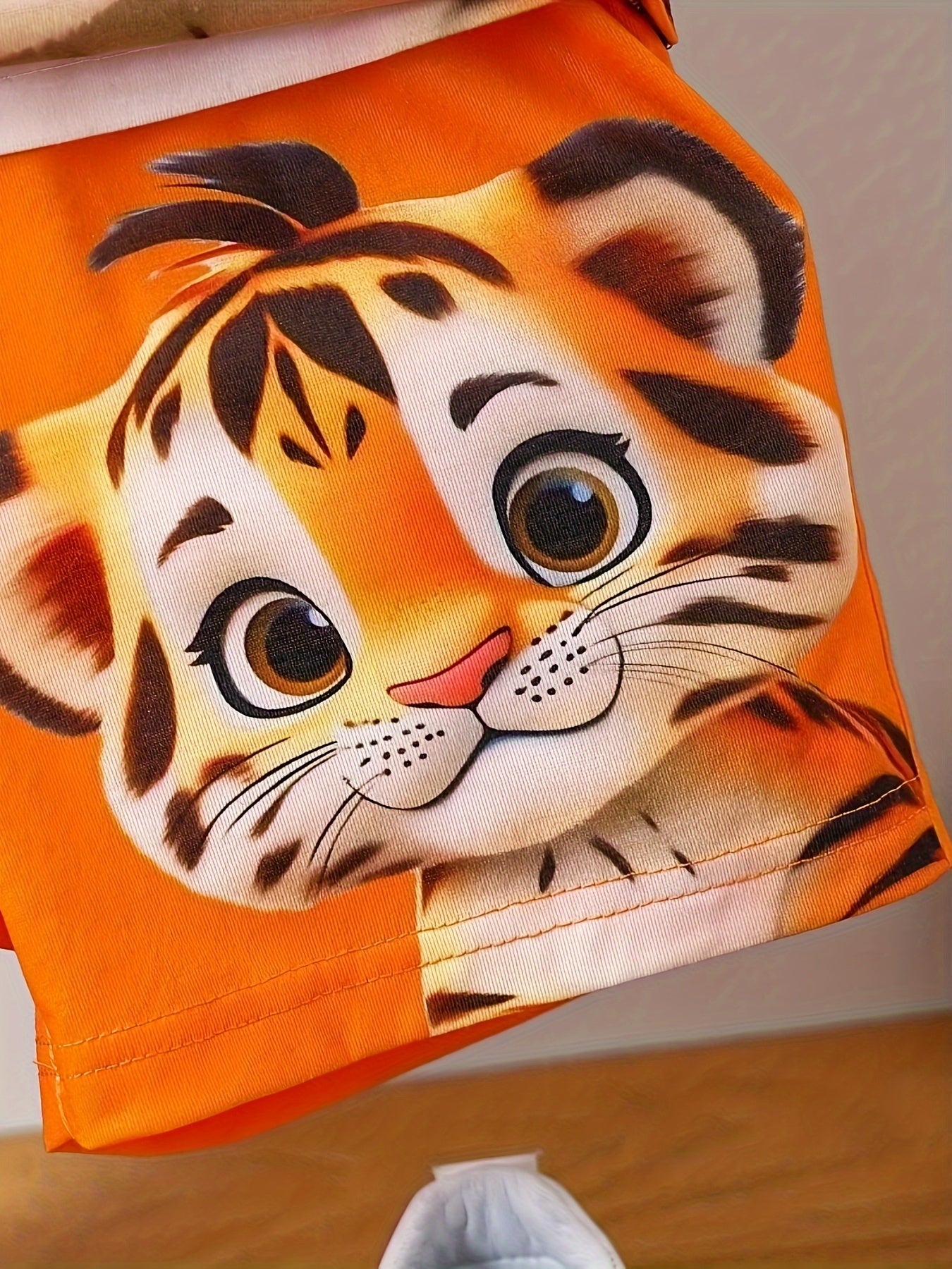 Boys Tiger Print Casual Outfit Set Short Sleeve T-Shirt and Shorts Summer Kids Clothing