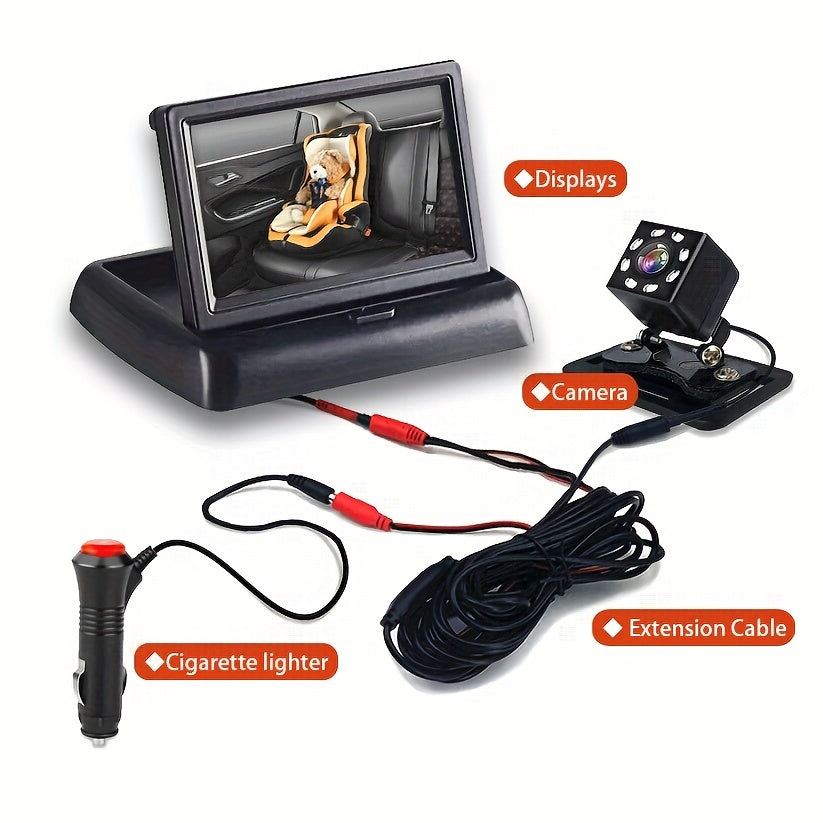 Автомобильная камера ночного видения с 10,92 см складным монитором 480p