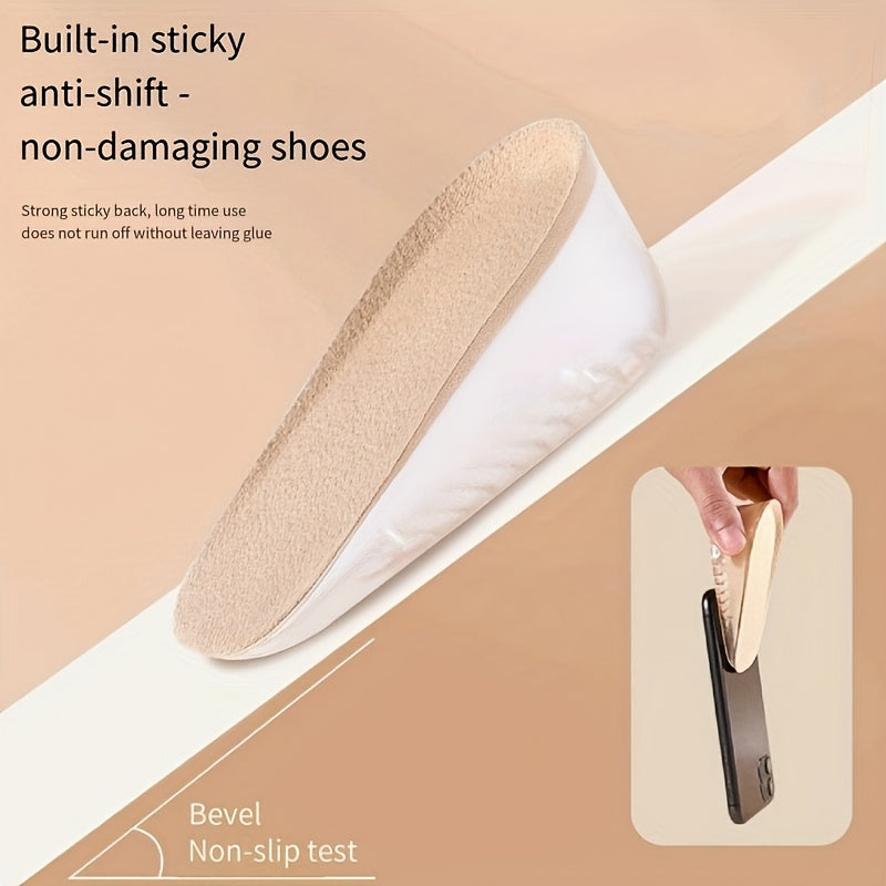 Unisex Breathable Foam Height Boosting Insoles Beige Shock Absorbing Pads