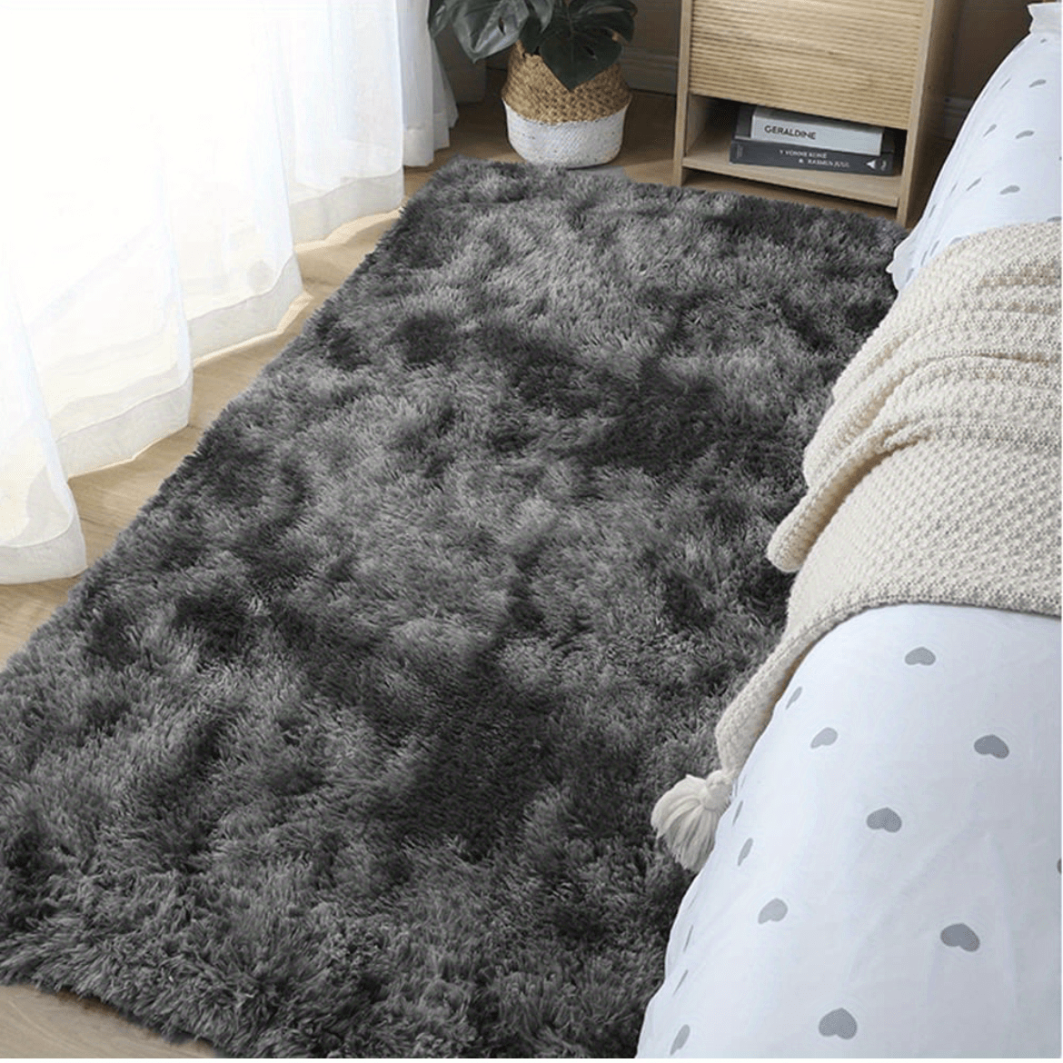 Fuzzy Nordic Rug Soft Plush Carpet for Living Room Bedroom Warmth