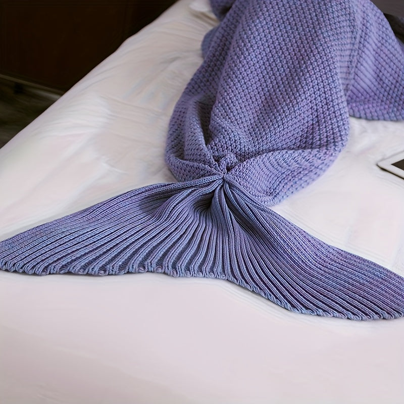 Mermaid Tail Blanket Crochet Cozy Lounge Sleep Gift for Women
