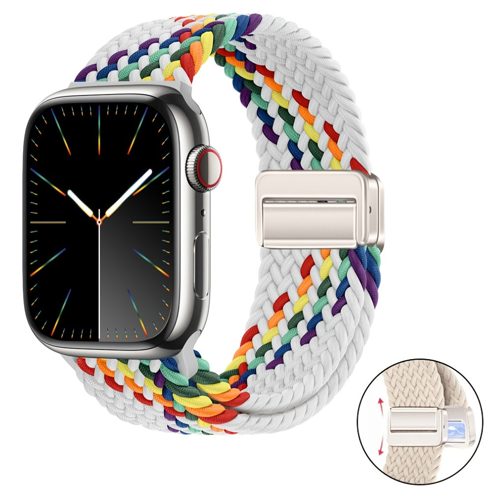 Bir nechta ranglarda Apple Watch Series 1-10 Ultra uchun sozlanadigan naylon magnit soat bandi