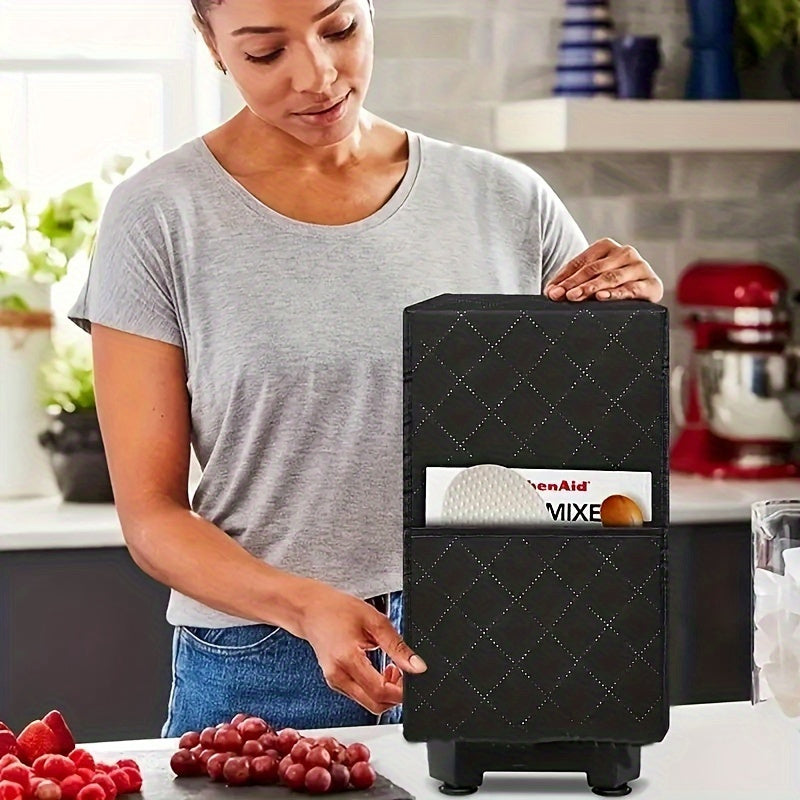 Polyester Kitchen Appliance Cover for Juicers Blenders and Mixers Black Satin Finish