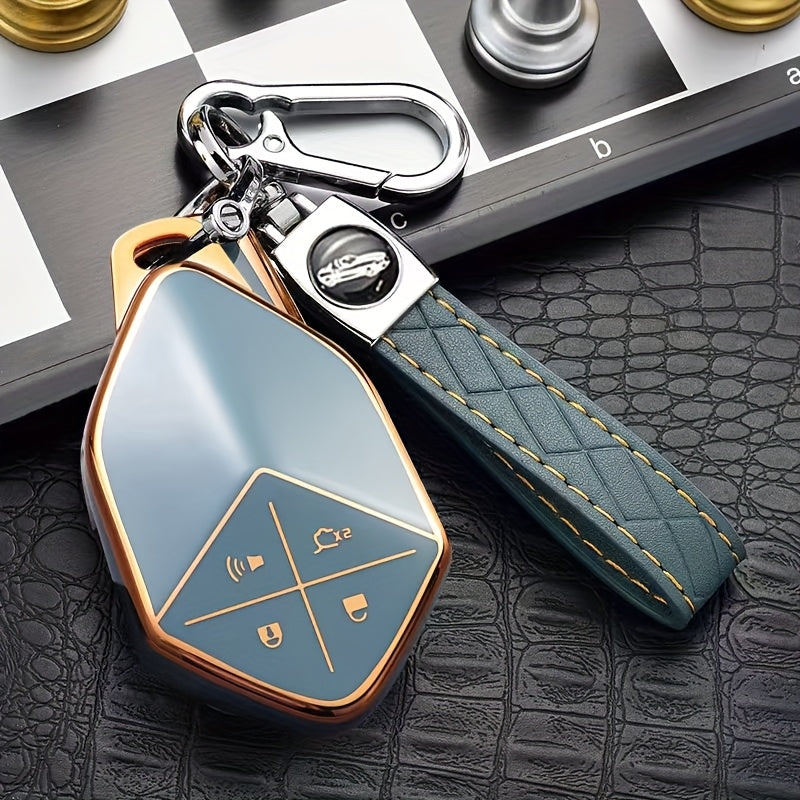Universal TPU Car Remote Key Fob Cover with Keychain, Shockproof Protection