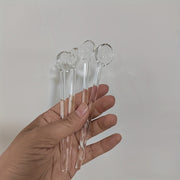 Set of 3 Clear Glass Coffee and Dessert Spoons Heat-Resistant Stirring Utensils