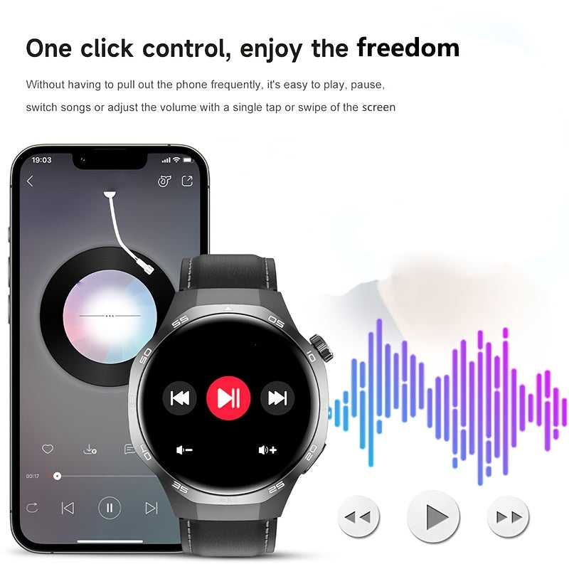 Men's Smartwatch GPS Fitness Tracker with 360x360 HD Screen AI Voice Call NFC 100+ Sports Modes