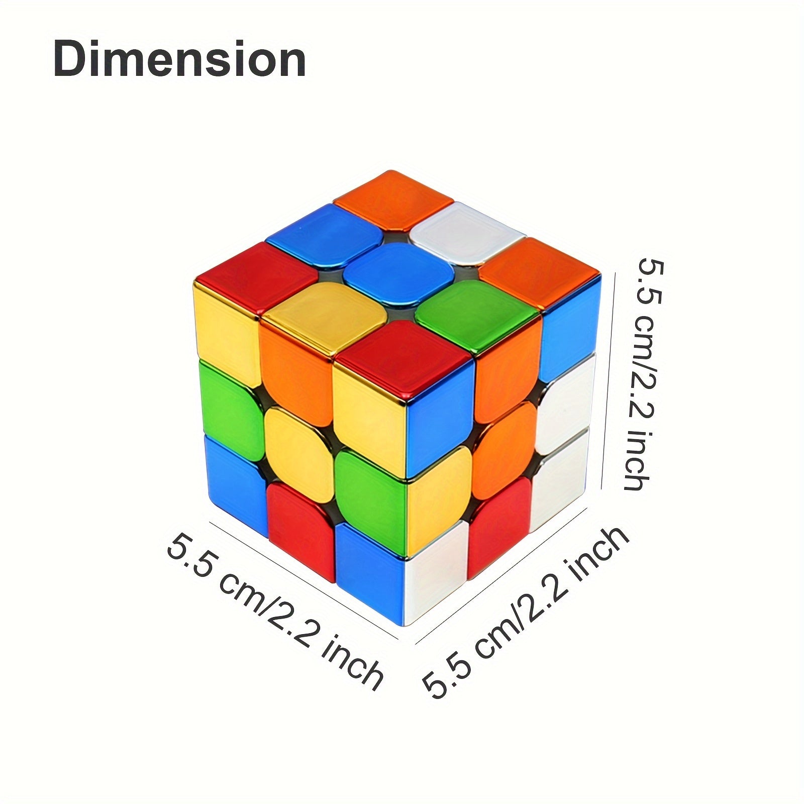 3x3 Speed Cube Mirror Surface Magic Cube Stickerless Puzzle Brain Teaser for All Ages