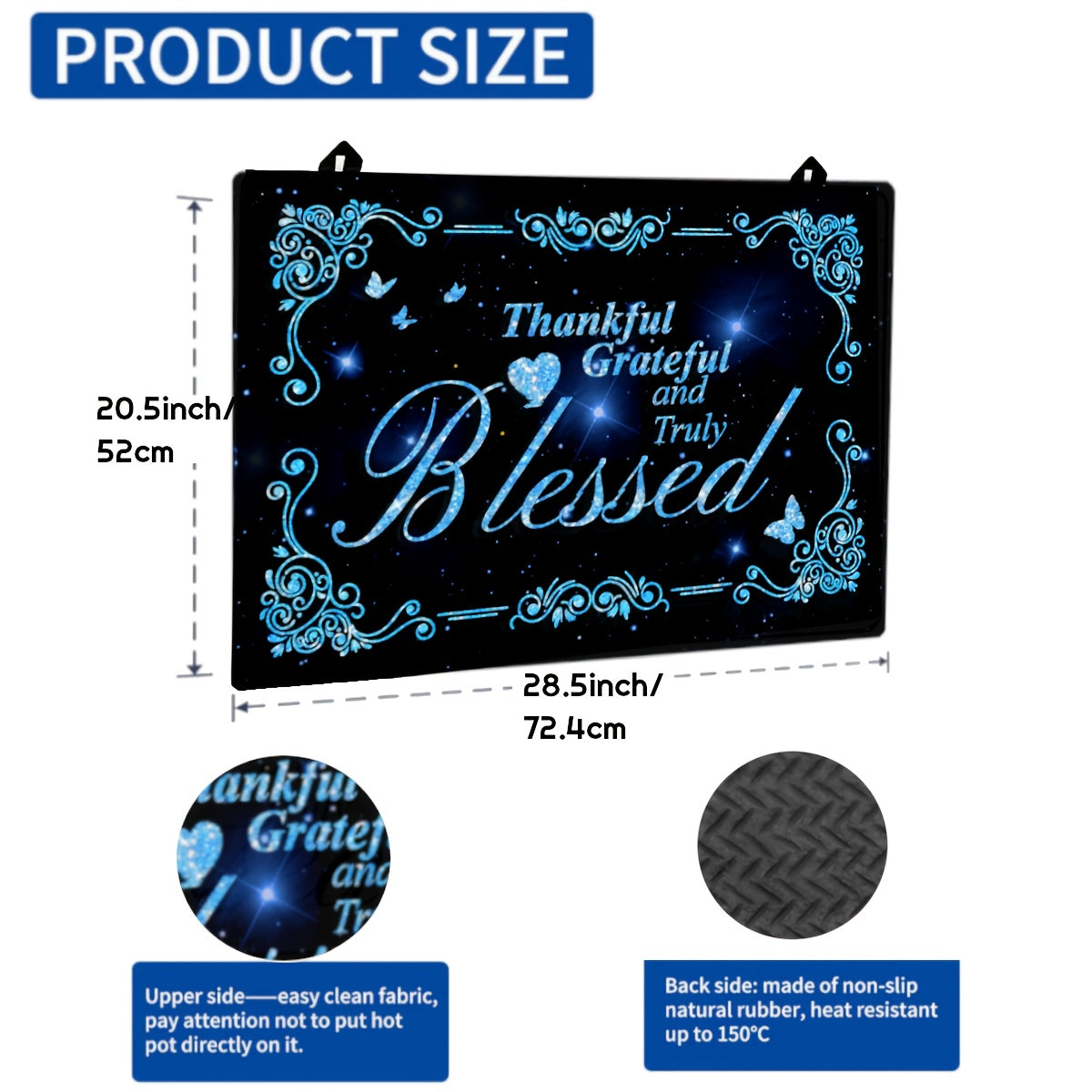 Extra Large Stove Top Cover 72x52cm Heat Resistant Anti-Slip Glass Stove Protector