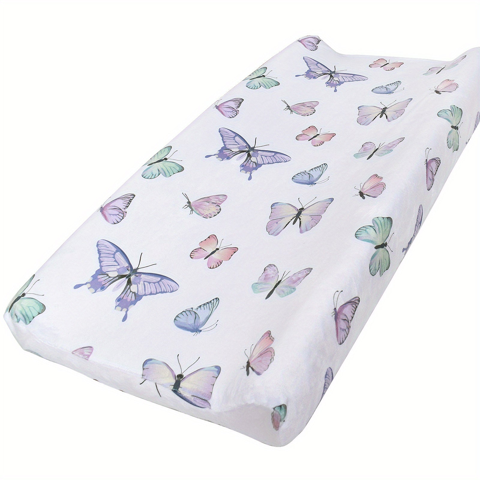 Baby Fitted Sheet with Plush Printed Design for Crib and Diaper Changing Pad
