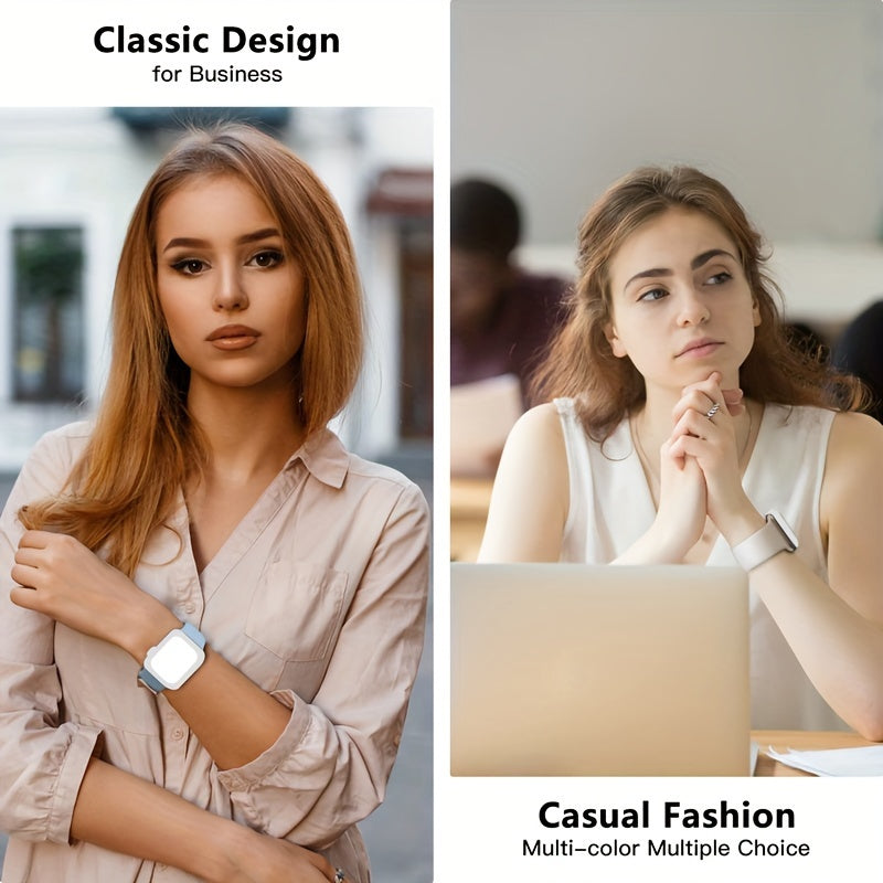 Waterproof Silicone Watch Strap with Buckle for 38/40/41mm and 42/44/45/49mm Apple Watch Compatible with Series 1-9 and Ultra Sports Replacement Band for Men Women