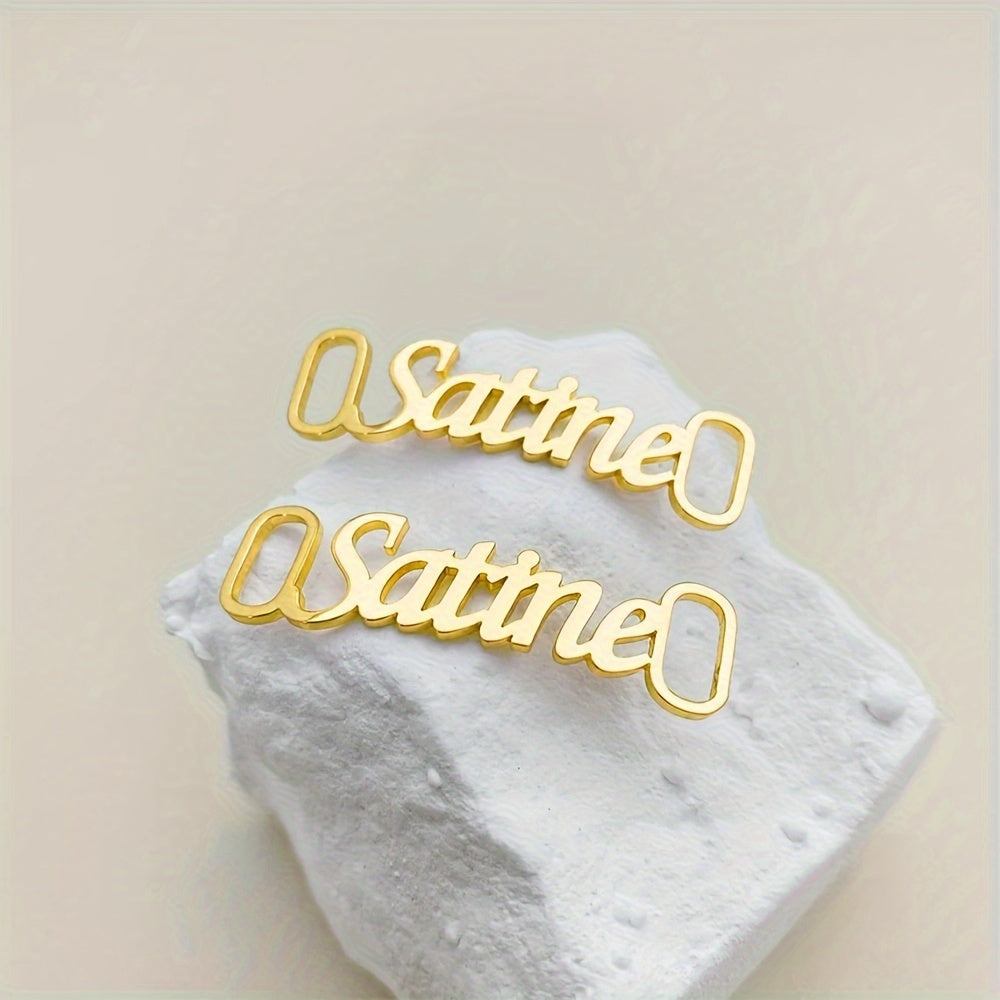 Unisex Stainless Steel Name Shoe Charms Custom Letter Shoe Buckle Accessories