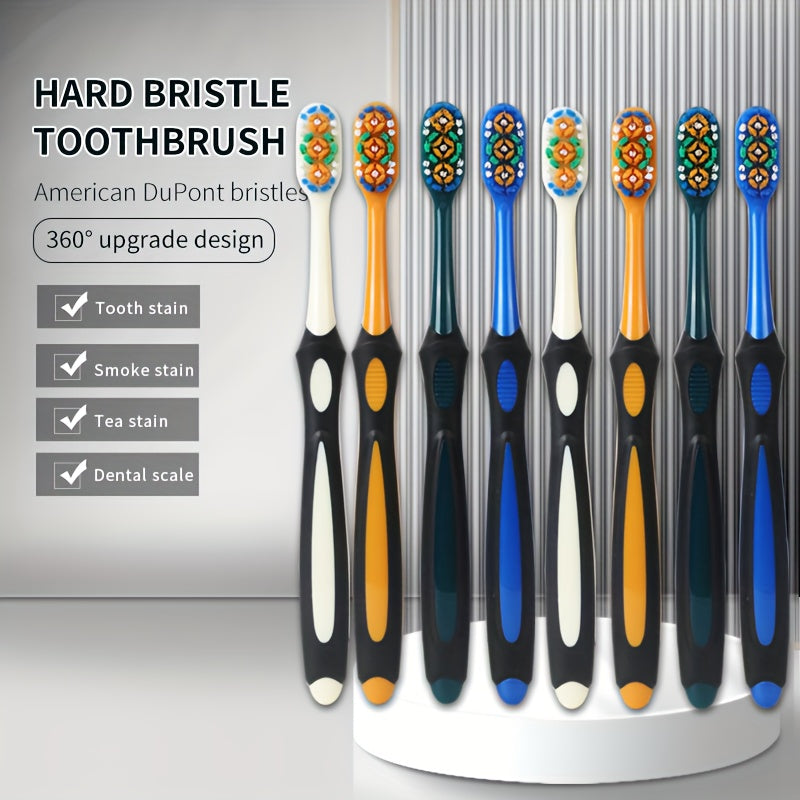 Men's 360° Hard Nylon Bristle Toothbrush for Adults