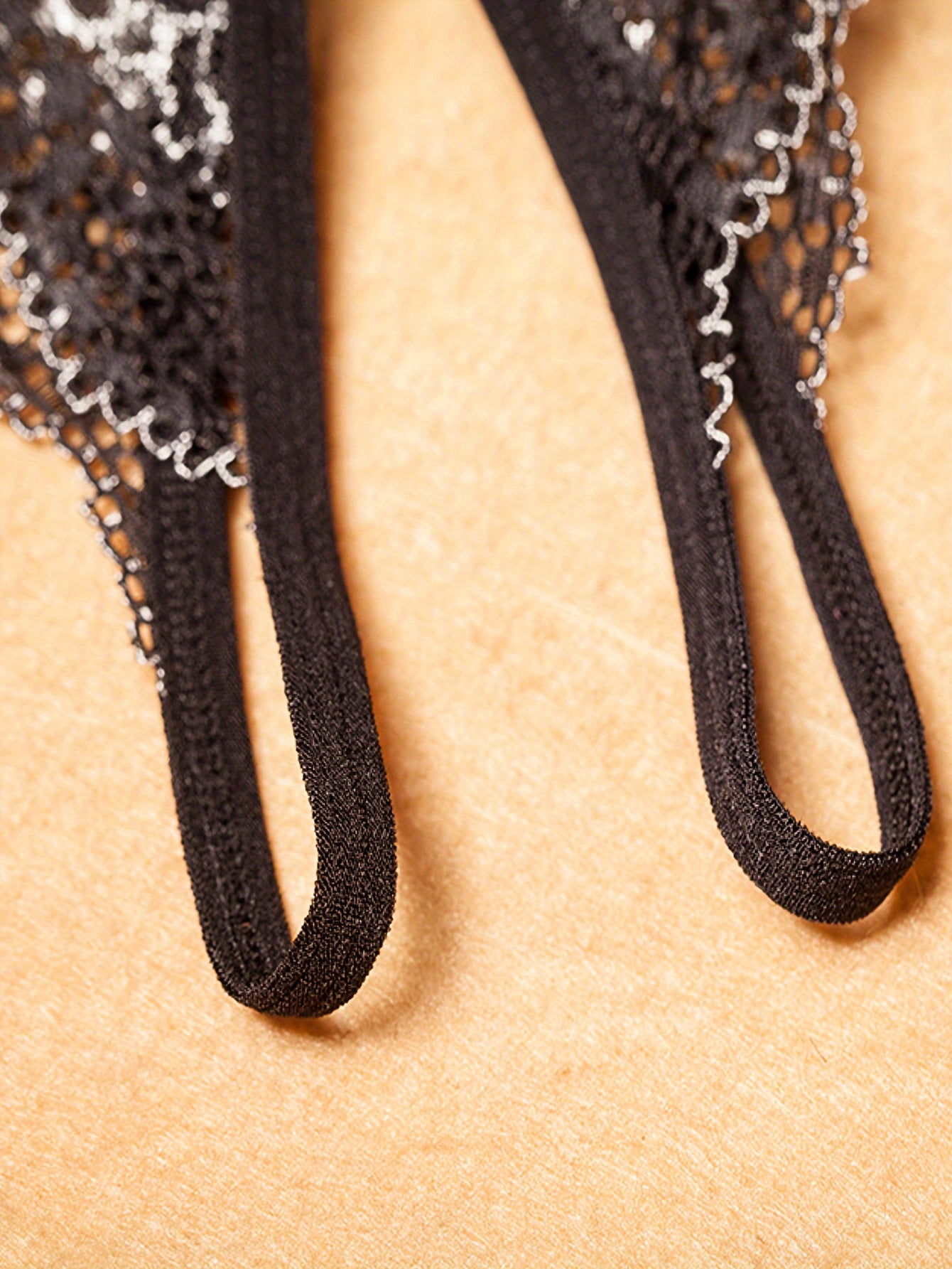 Women's Leopard Print Lace Trim Thongs with Bow Sexy Lingerie