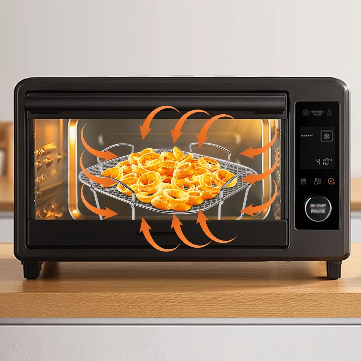 Barbekyu tokchasi, yog' to'kish tokchasi, gril to'ri pech tokchasi, yog' filtr tokchasi - Nikel 304 - Havo frityur aksessuarlari - Kvadrat dizayn - Vertikal saqlash