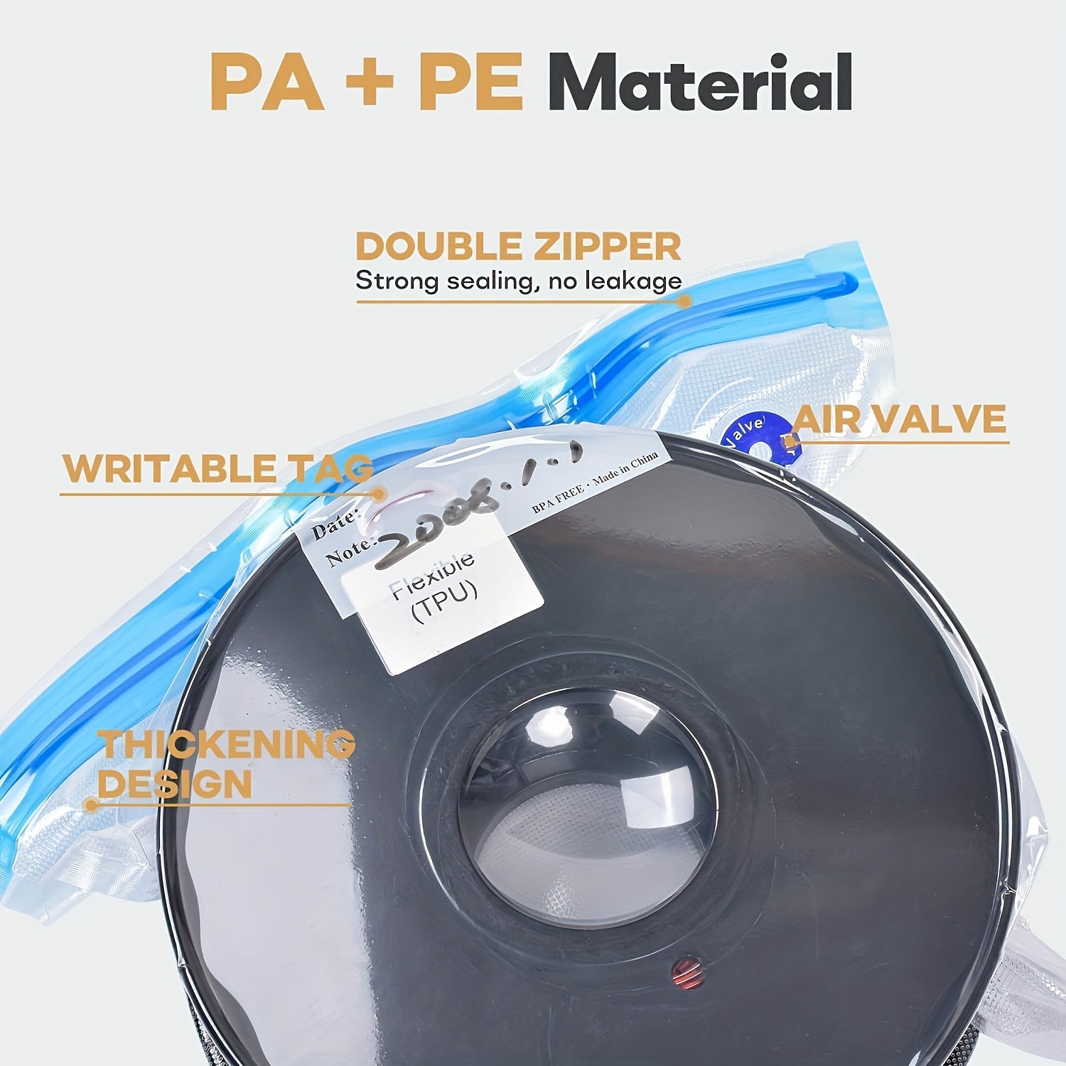 Large Airtight Storage Bag for 3D Printer Filament with Hand Pump 29.97x34.04 cm