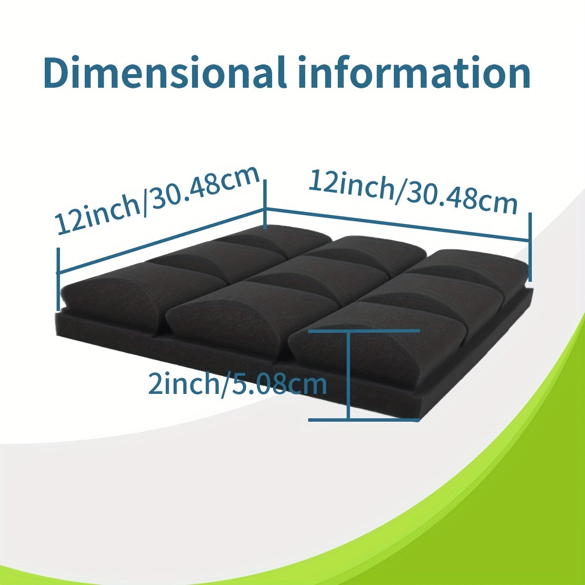 24-штуки акустических пенопластовых панелей 30,48x30,48x5,08 см Звукоизоляционные настенные плитки для офиса студии Черный Серый